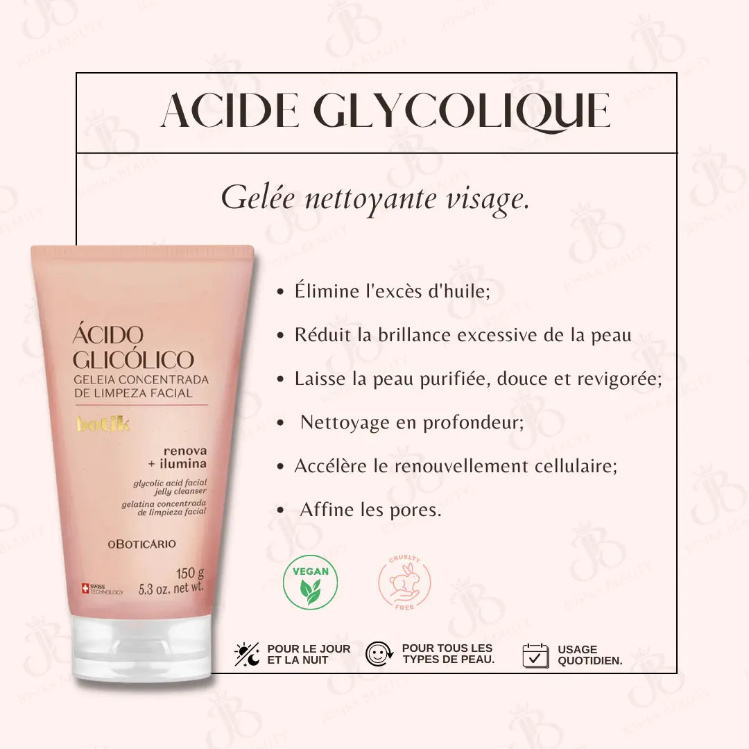 Botik Acide Glycolique Gelée Concentrée Nettoyante Visage 150g - JosikaBeauty