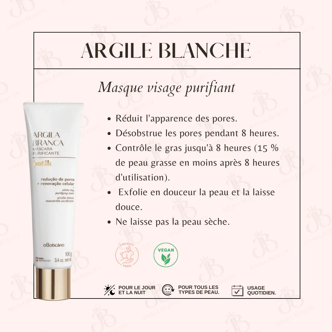 Botik Masque Visage Purifiant Argile Blanche 100g