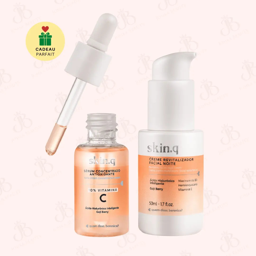 Combo Hydratation et Éclat : Crème Revitalisante Visage Nuit 50ml + Sérum Vitamine C Antioxydant Concentré 30ml